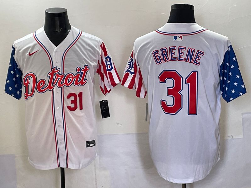 Men Detroit Tigers #31 Greene White National Flags 2025 Nike MLB Jersey style 5->toronto blue jays->MLB Jersey